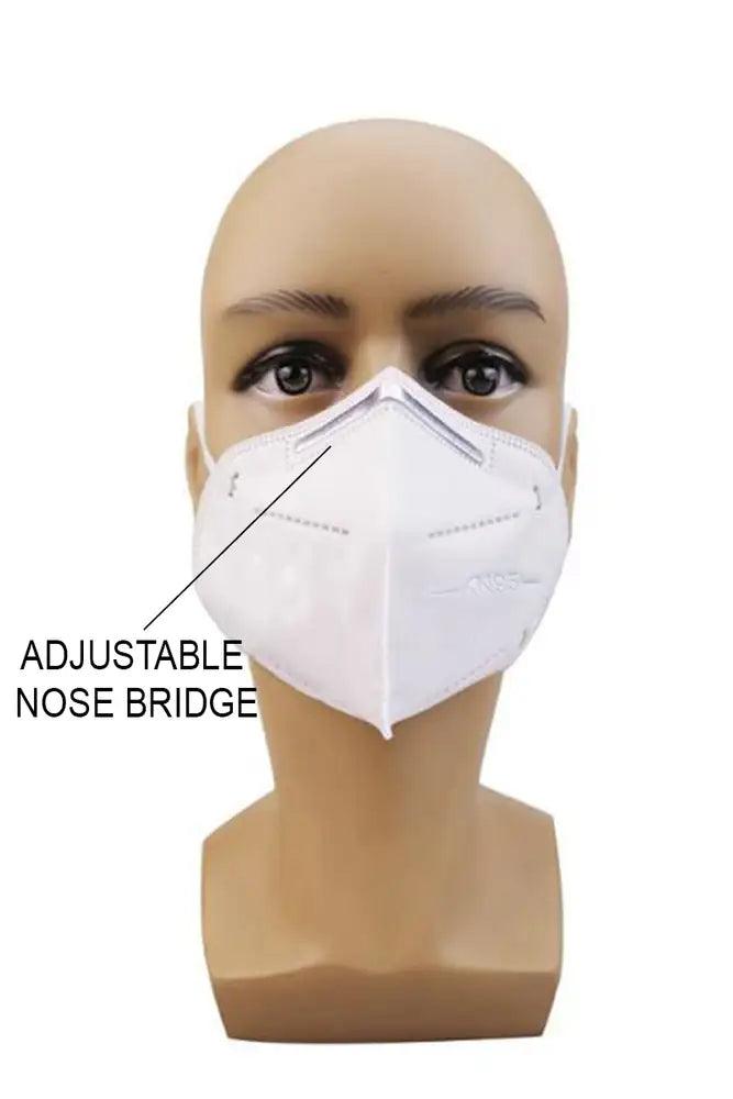 White Surgical Reusable 5 Layer KN95 5 Piece Face Mask - AMIClubwear