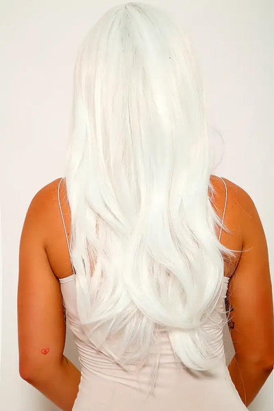 White Wavy Bangs Long Costume Wig - AMIClubwear