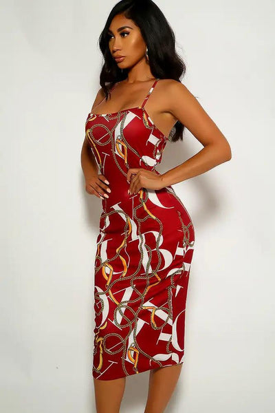 Wine Graphic Print Party Dress - AMIClubwear