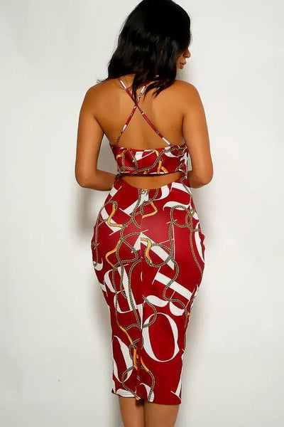 Wine Graphic Print Party Dress - AMIClubwear