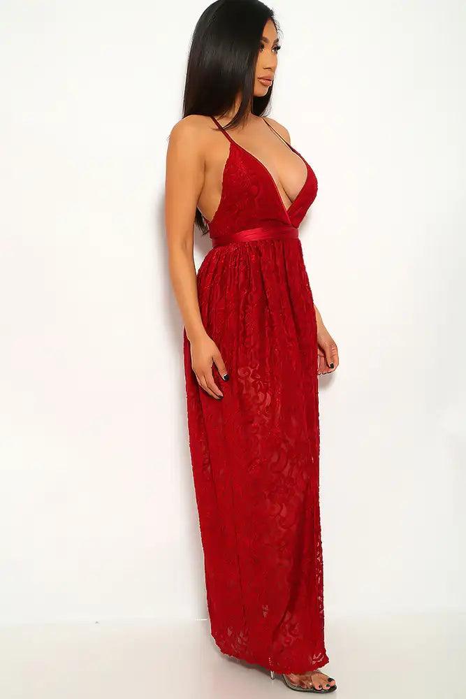 Wine Velvet Sleeveless Maxi Party Dress - AMIClubwear