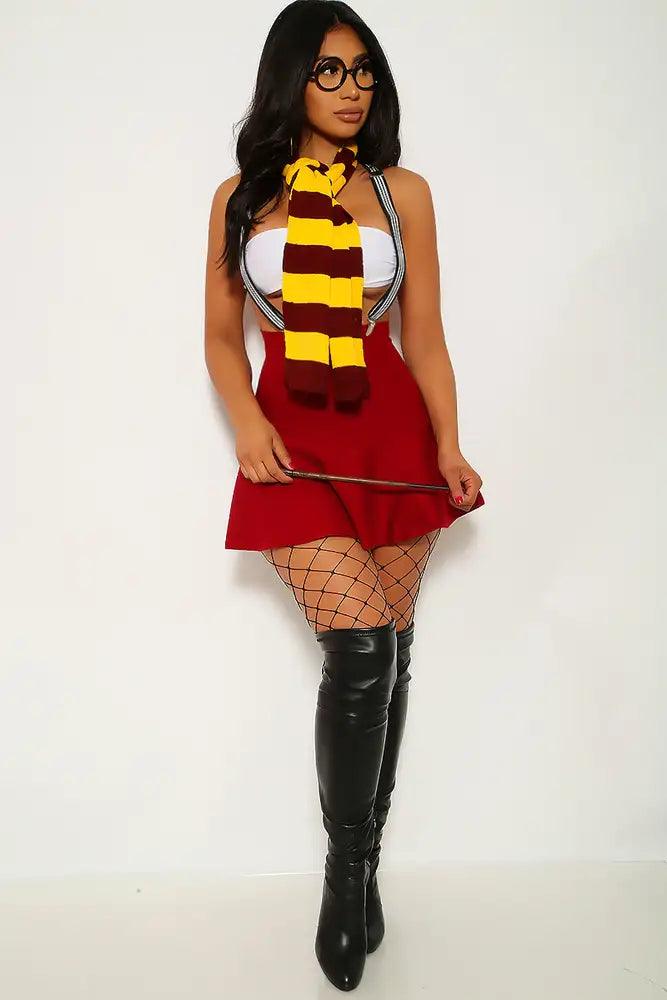 harry potter sexy clothes Burgundy Sexy Wizard 3 Piece Harry Halloween Costume