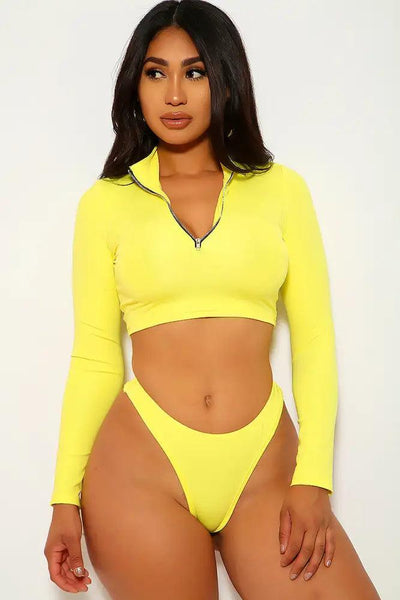 Yellow Cheeky Two Piece Swimsuit - AMIClubwear