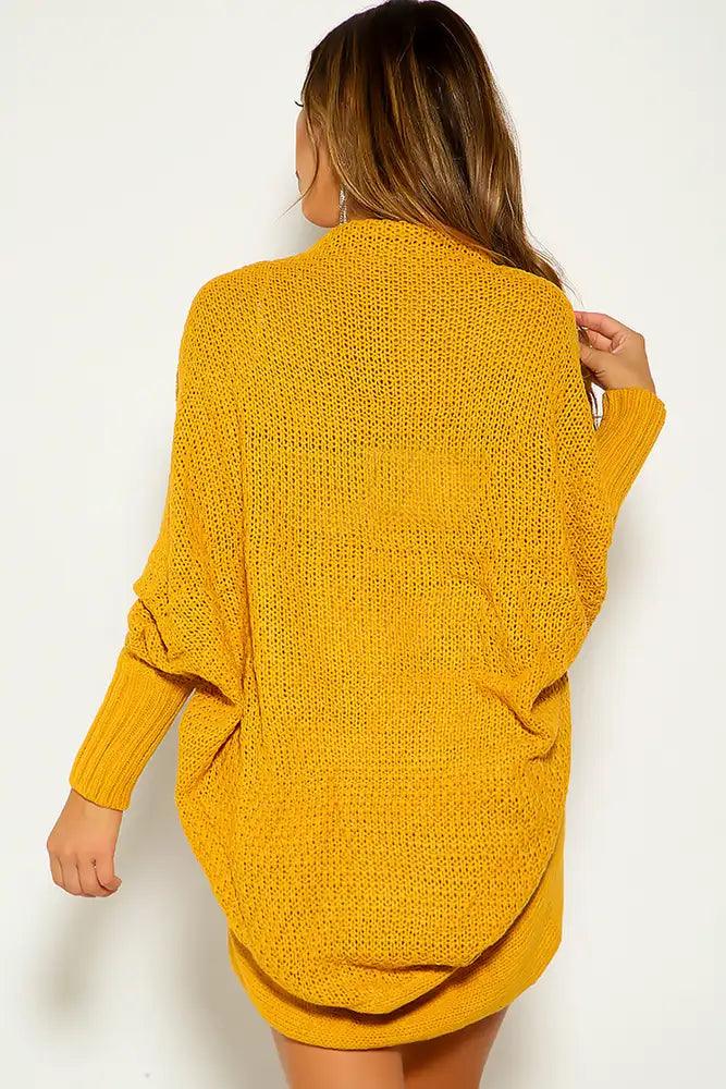 Yellow Knitted Open Front Cardigan - AMIClubwear