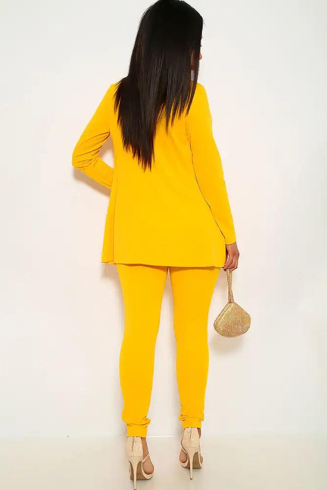 Yellow Long Sleeve 2 Piece Outfit - AMIClubwear