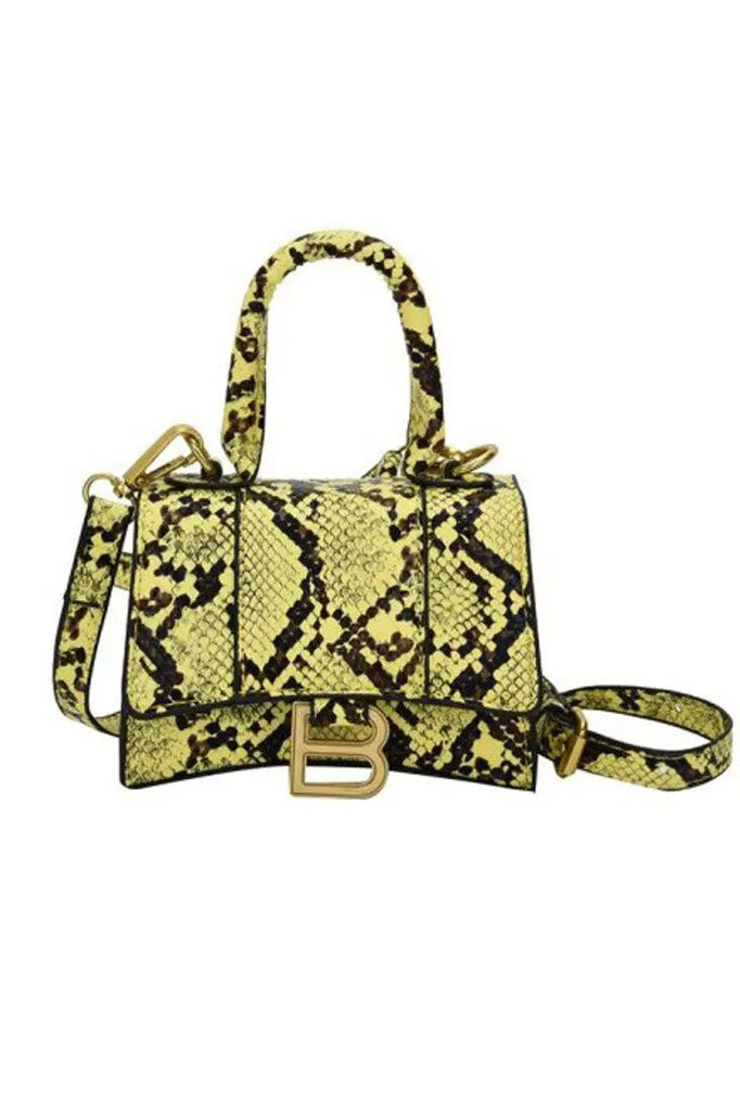 Yellow Multi Snake Skin Style Small Crossbody Bag