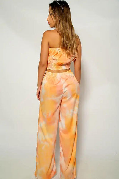 Yellow Orange Sleeveless Two Piece Outfit - AMIClubwear