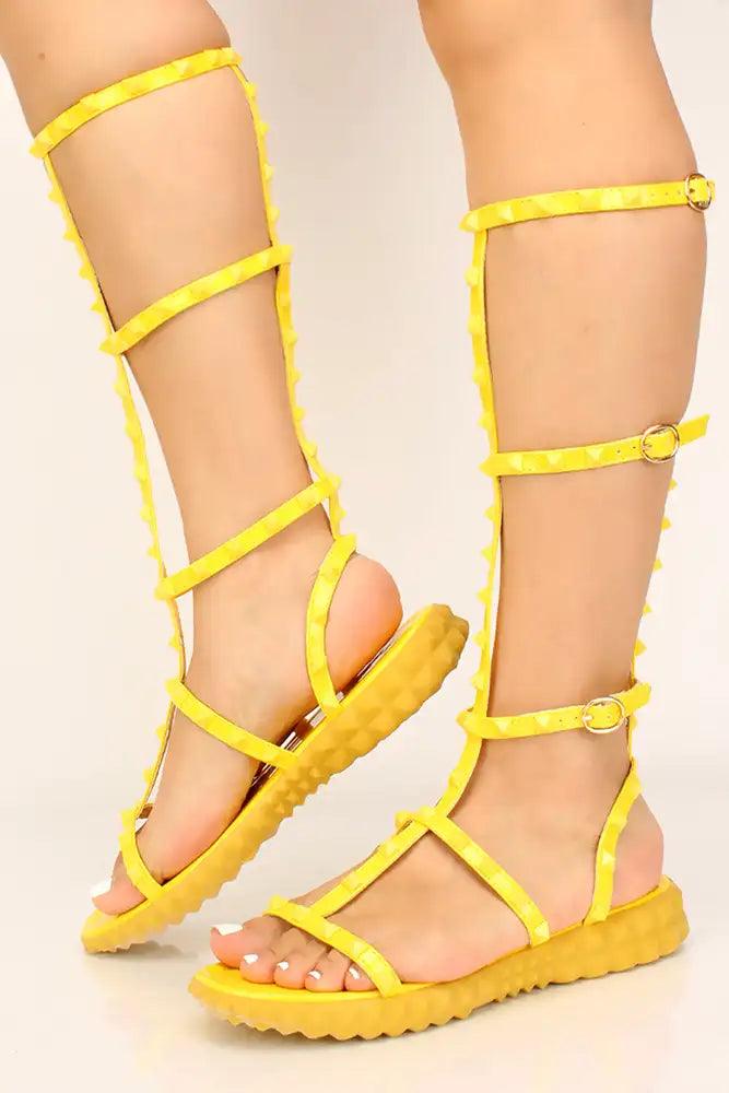 Buy Sunflower / Gold Yellow Gladiator Sandals / Lace up Shoes / Flat Greek  Leather Sandals / Tie up Sandals Online in India - Etsy